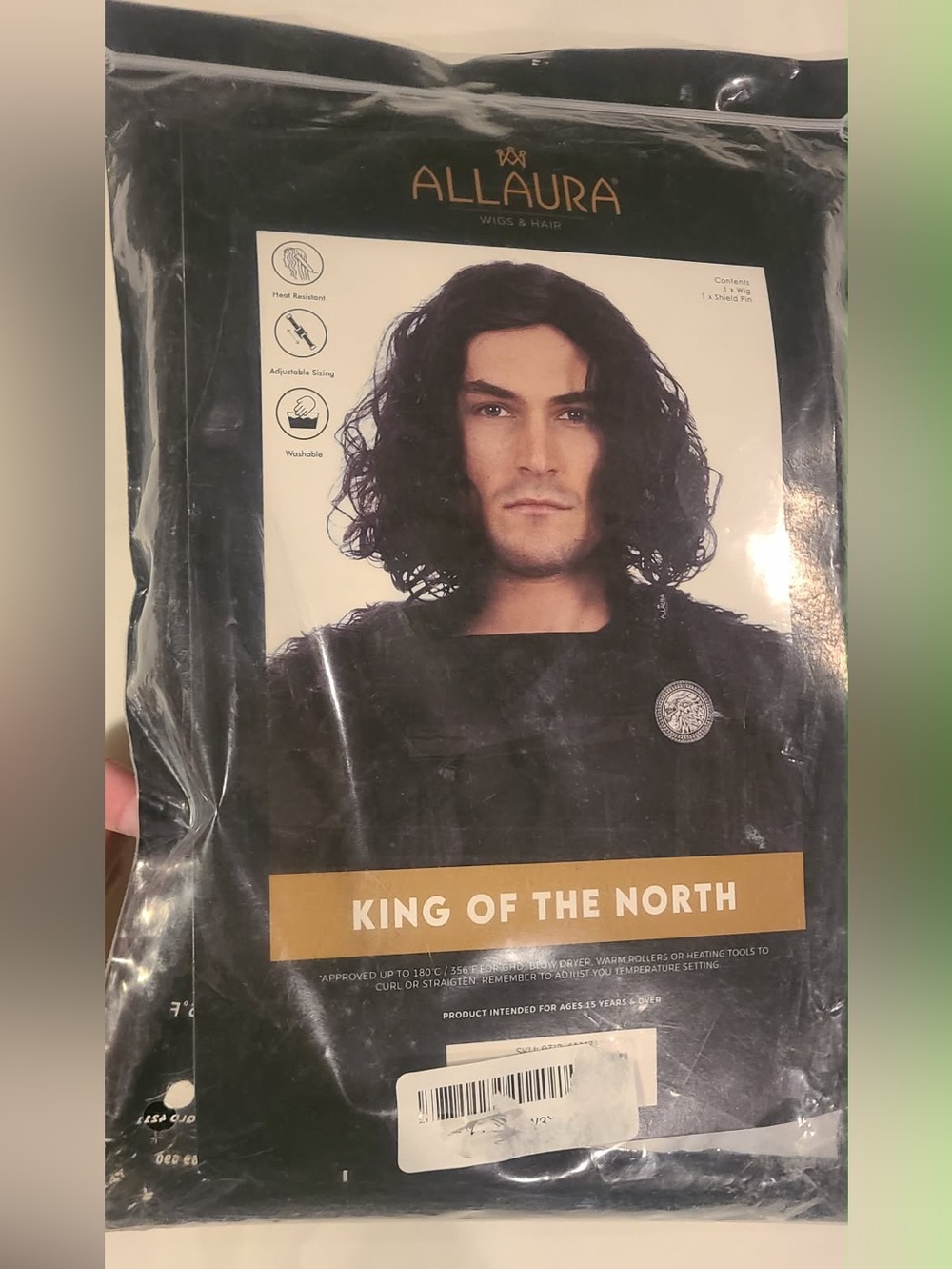 ALLAURA 'King of the North' Black Curly Wig